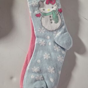 Kids Snowman Socks - Blue and Pink